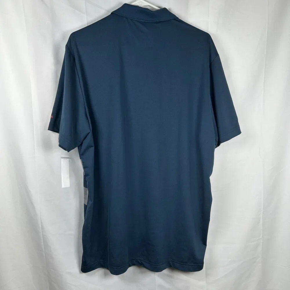 Adidas Golf Polo Shirt Innisbrook Mens Large Blue Gray Striped USA